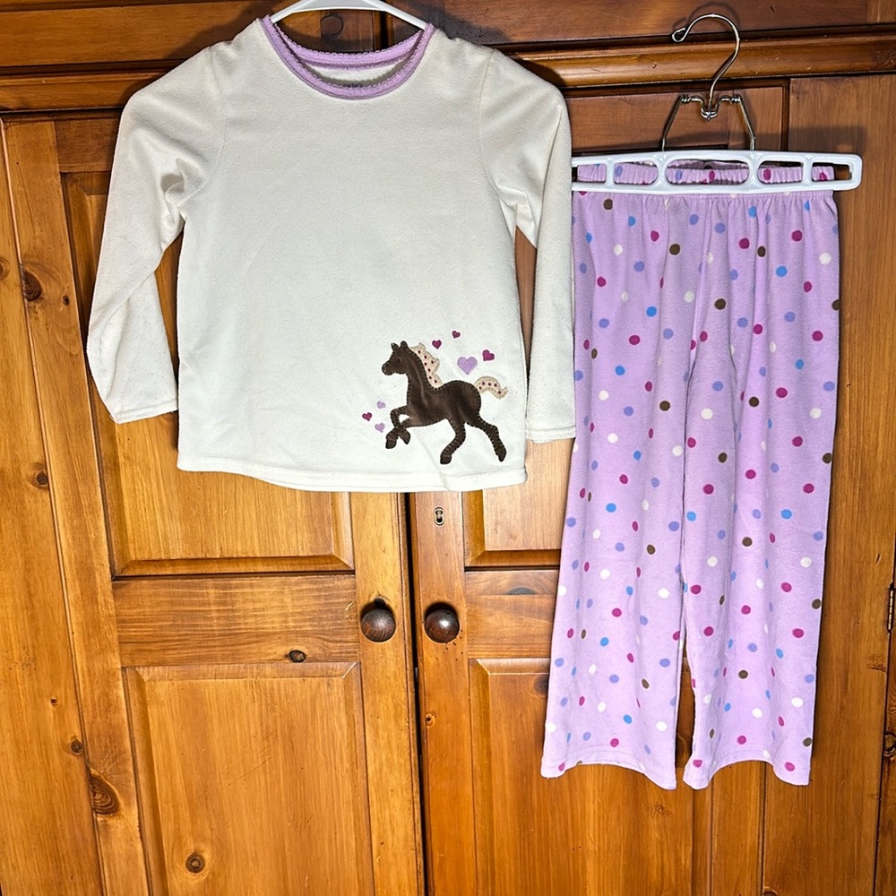 Carters Girls Micro Fleece Horse Comfy Pajama Set